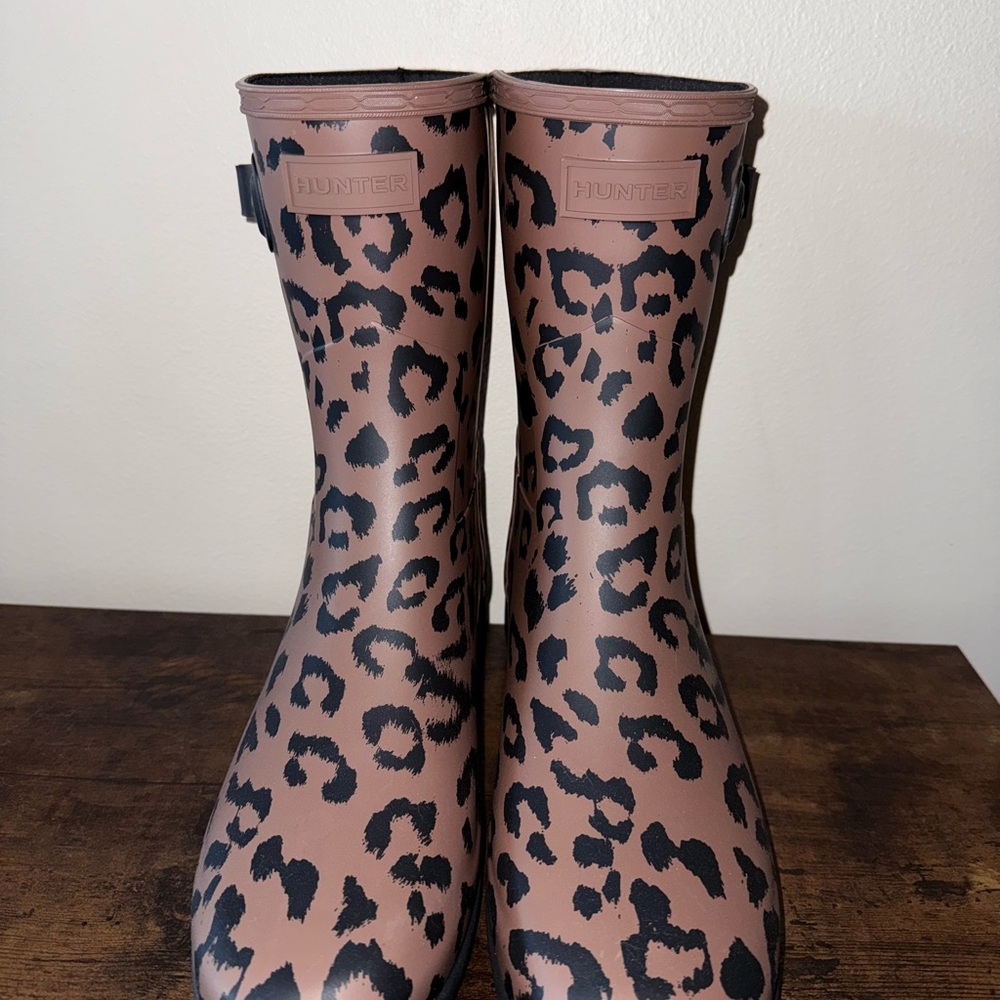 Hunter Leopard Print Winter & Rain Boots